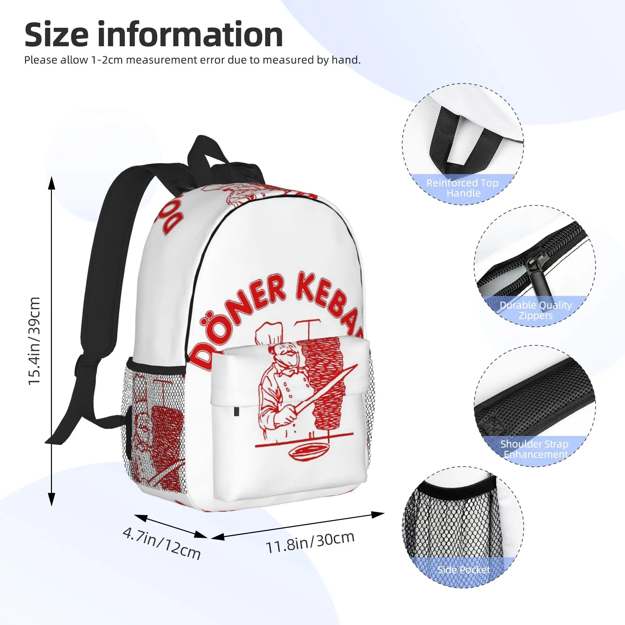 Doner Kebab Backpack Hot Sale Daypack Large Capacity Boys Girls BookBag Shoulder Bags for Men Women School Bag