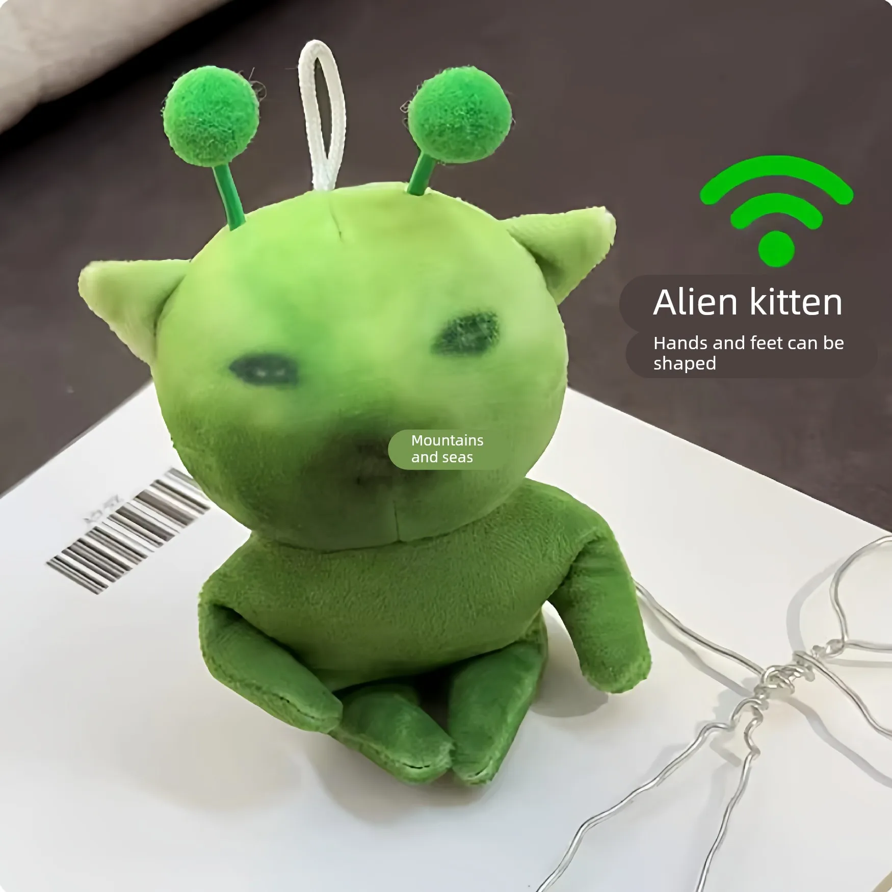 

Internet Celebrity Hot Selling Green Alien Cat Special Effects Plush Toy Cat Cat Doll Cat Pendant Cloth Doll Variable Shape Gift