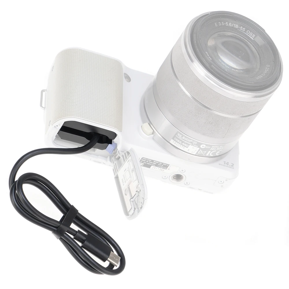 FOTGA-batería ficticia de NP-FW50 + fuente de alimentación tipo C, adaptador de corriente de línea recta (50CM) para Monitor/cámara, Cable de luz