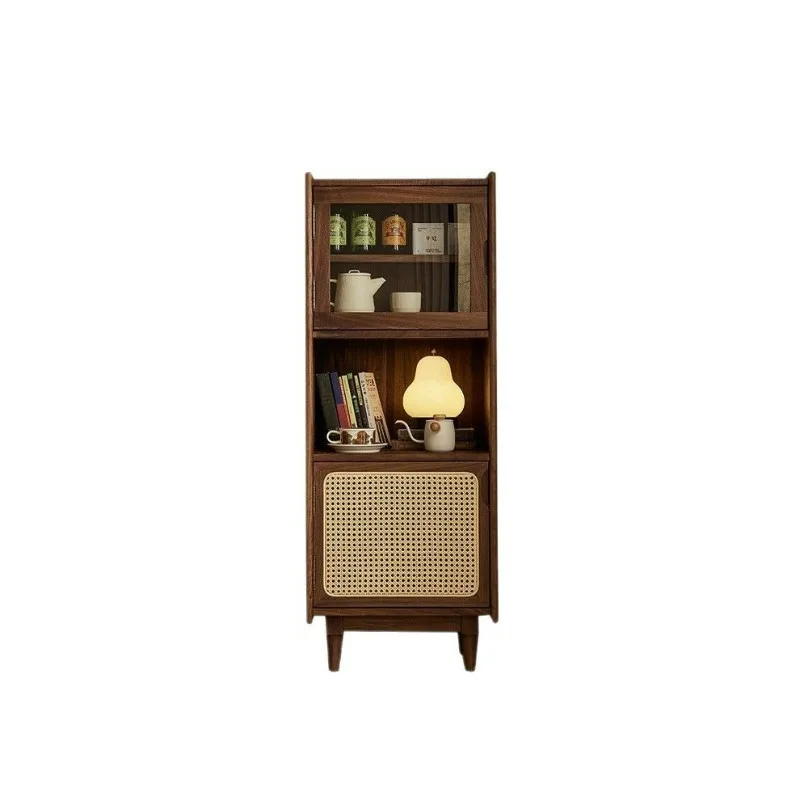 

Solid wood chest small apartment B & B glass storage wine cabinet household living room wall storage high cabinet