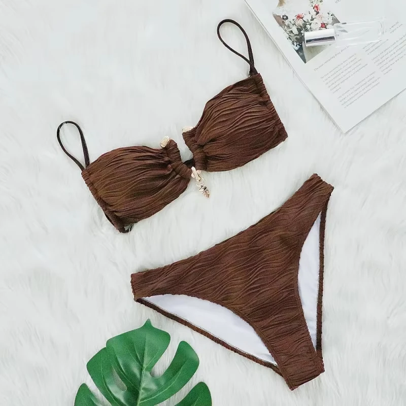 Swimsuit Bikini Sexy Textured Fabric Women's Fashion Two-Piece Swimsuit