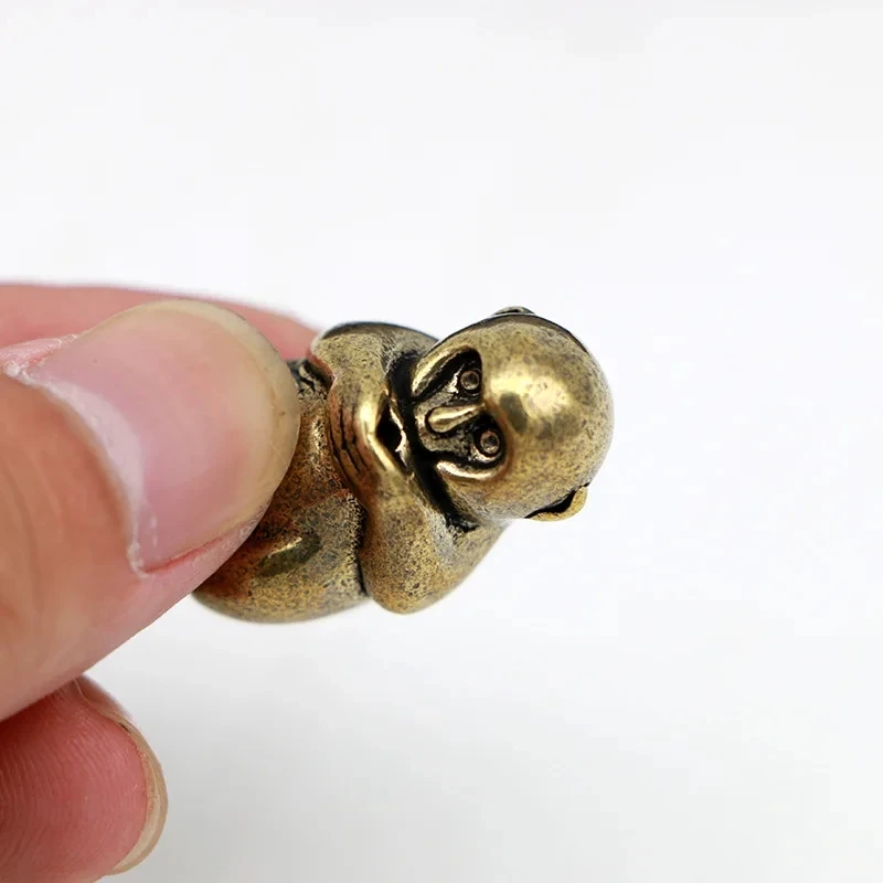 Creative Mini Vintage Brass Monkey Figure Sculpture With Incense Holder Statue For Home Office Desk Decorative Ornament Toy Gift