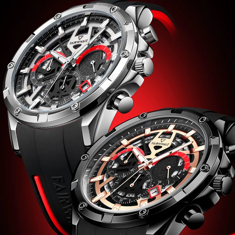 

Mark Fairwhale брендовые модные часы повседневные многофункциональные наручные часы роскошные кварцевые часы из нержавеющей стали для мужчин