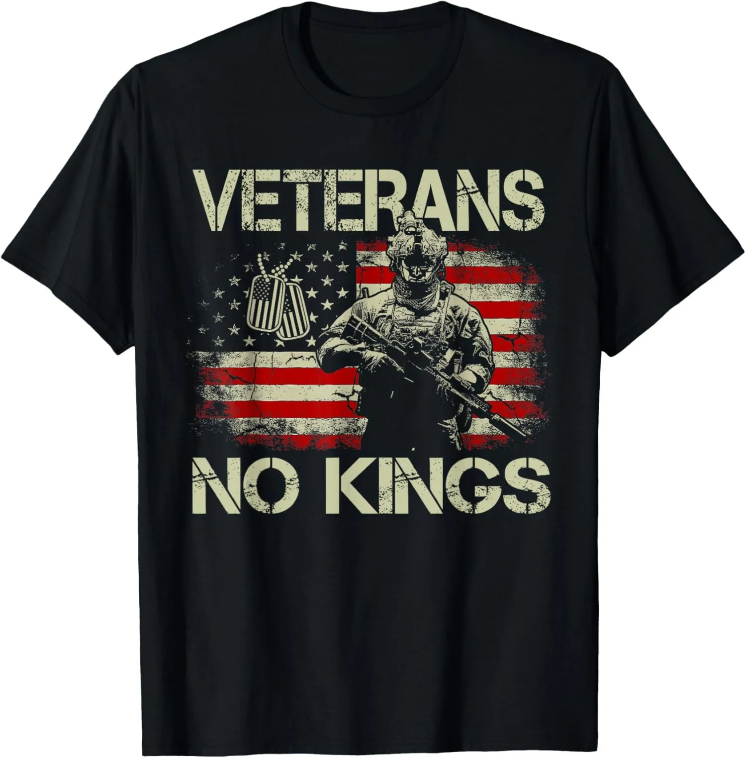 

No Kings Veterans Patriotic America Flag No Kings Unisex T-Shirt