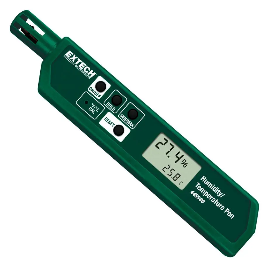 

445580 Humidity and Temperature Pen with Fast Response Sensor, Min Max Memory, Dual LCD, PocketSized Hygrometer for HVAC, Labs,