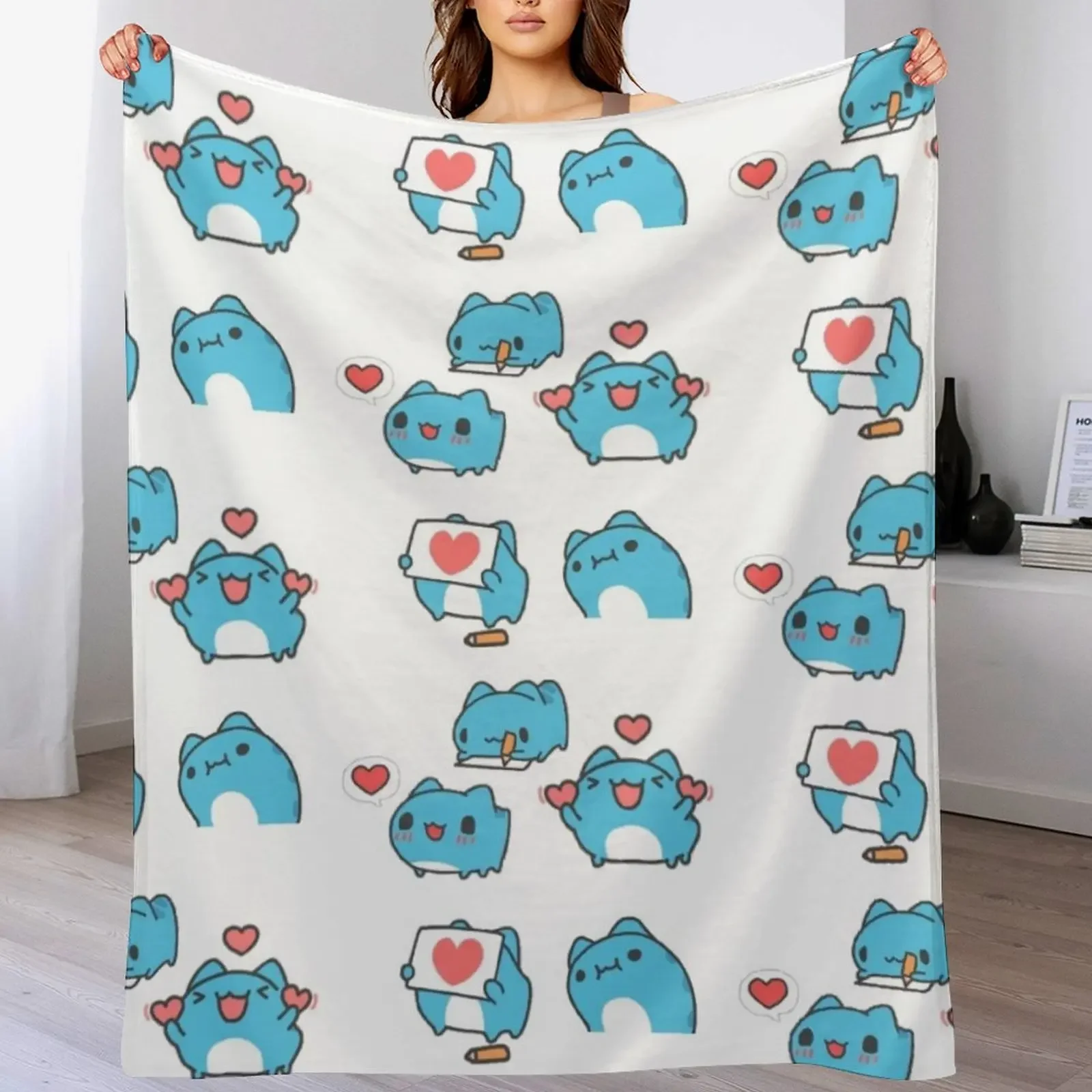 

Comic cat/ bugcat/ bugcat capoo Throw Blanket Luxurious Soft Fuzzy Blanket for Sofa Bed