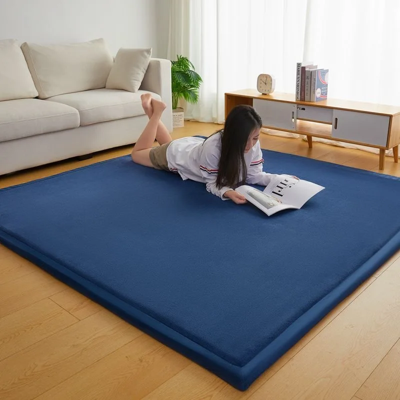 3CM Thick Japanese Style Coral Fleece Velvet Carpet Camel Bed Mat Living Room Rug Baby Crawling Mat Bedroom Soft Mattress