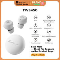 HIFIMAN TWS450 True Wireless Stereo Headset with Environmental Noise Cancellation & Audiophile-grade Dynamic Driver