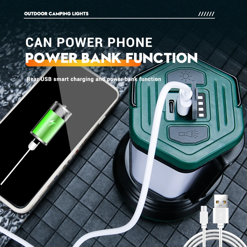 المحمولة مصباح ليد جيب قوي مع COB التخييم مصباح USB قابلة للشحن يده مشاعل في الهواء الطلق بنك الطاقة في حالات الطوارئ الشعلة