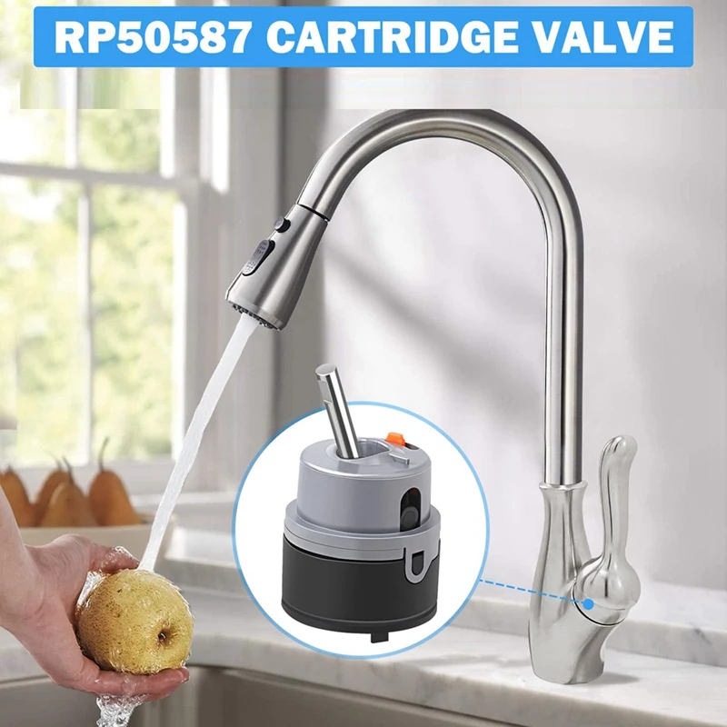 A98E-RP50587 لخرطوشة صنبور دلتا، إصلاح مقبض واحد متوافق مع DST، خرطوشة الصمام ومفتاح ربط سداسي للمطبخ