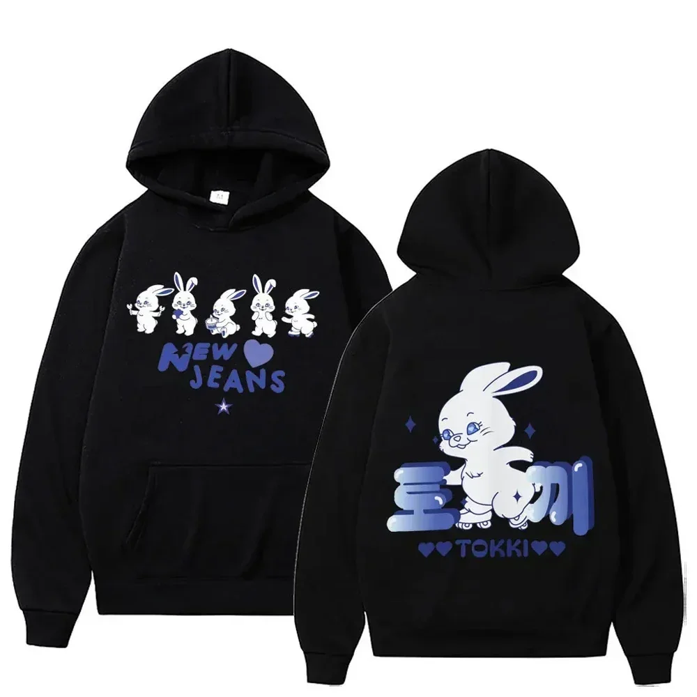 New Jeans Hoodies Korean Bunny Sweatshirts Rabbit Cartoon Children Boy Girl Teen Hooded Pullover Men Harajuku Casual Clothes