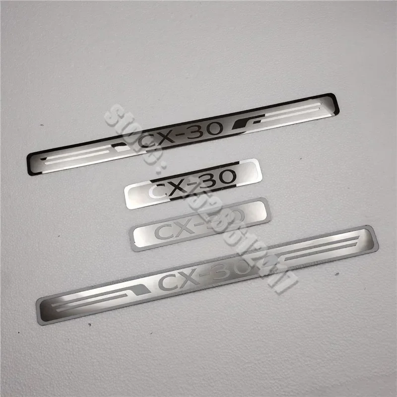 

Stainless Steel Ultra-thin Scuff Plate Door Sill Pedal Sticker Car Styling For Mazda Cx-30 2019 -2020-2021 Car Decorations