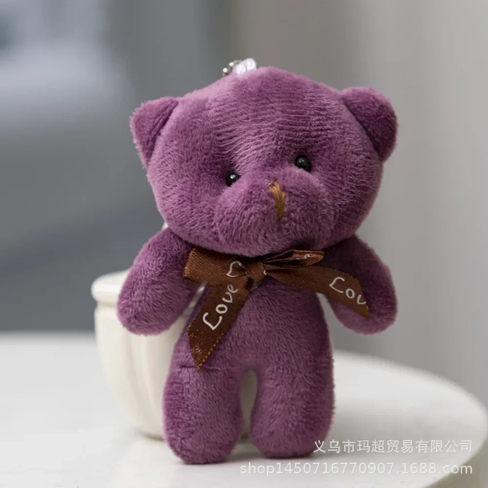 10pc /lot Mini Plush Doll 12.5cm Small Pendant Bear Plush Toy Hair Clothes Bags Brooch Decorations Plush Animal Head Doll