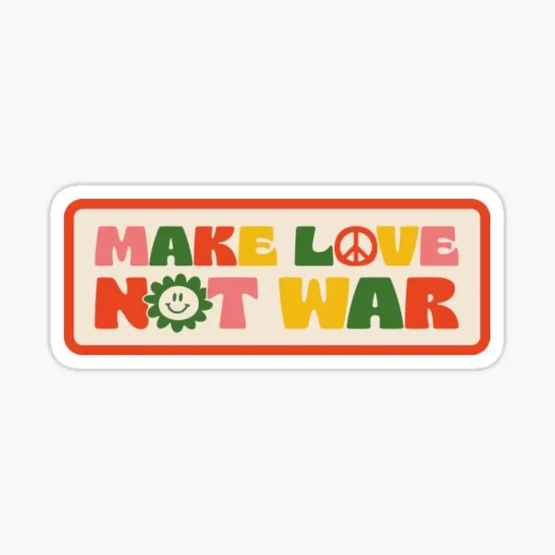 MAKE LOVE NOT WAR Sticker for Laptop Decor Bedroom Car Cute Cartoon Art Fashionable Public Suitcase