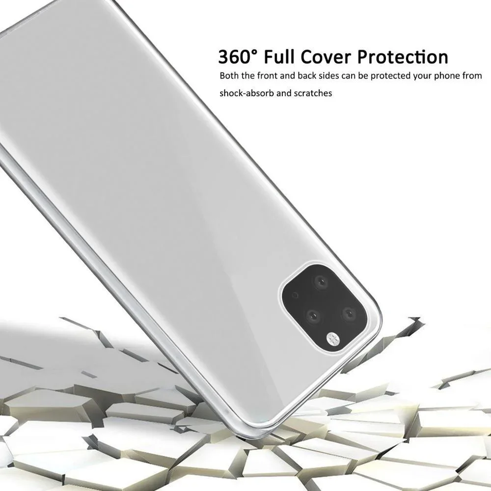 360 Full Cover Double Case For iPhone 16 15 14 13 12 11 Pro Max XR XS 8 7Plus SE 2022 Mini Protective Phone Back Clear Coque