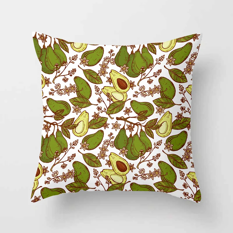 Avocado printed pattern cushion pillowcase for home living room sofa car seat decoration throw pillow 45 * 45cm