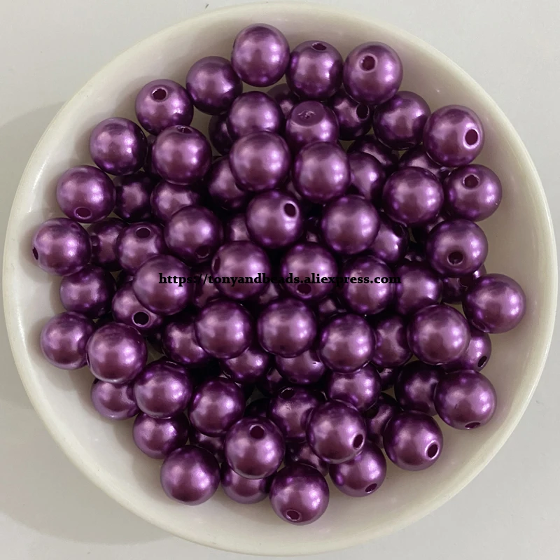 Acryl-Imitationsperlen, runde Kugel-Abstandsperlen, 4, 6, 8, 10, 12 mm, wählen Sie Größe und Farbe für die Schmuckherstellung, DIY, Lochgröße 1,5 mm – Detail 13