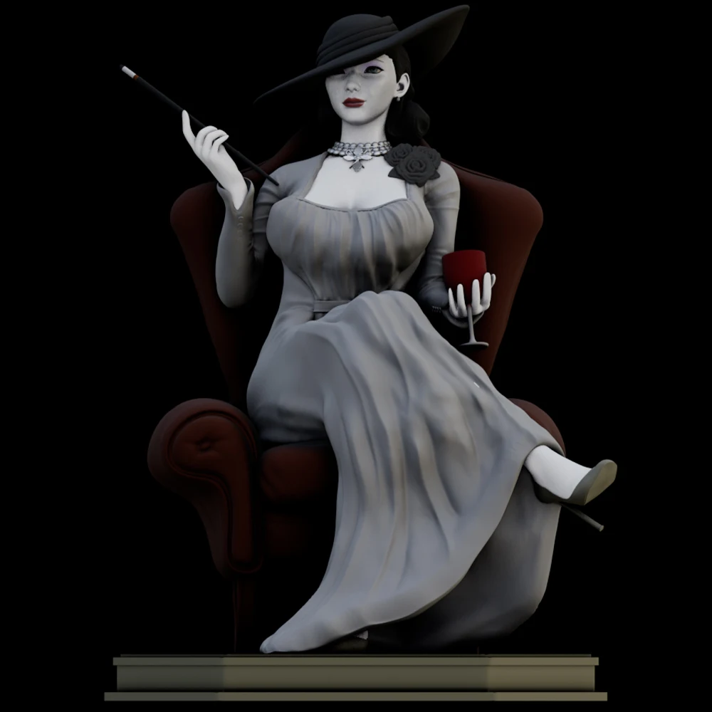 

1/24 NSFW Dimitrescu Lady Grey Resin Figurine Toy Unpainted GK Doll Unassembled 3D Print Assembly Miniature Reduction Statue Toy