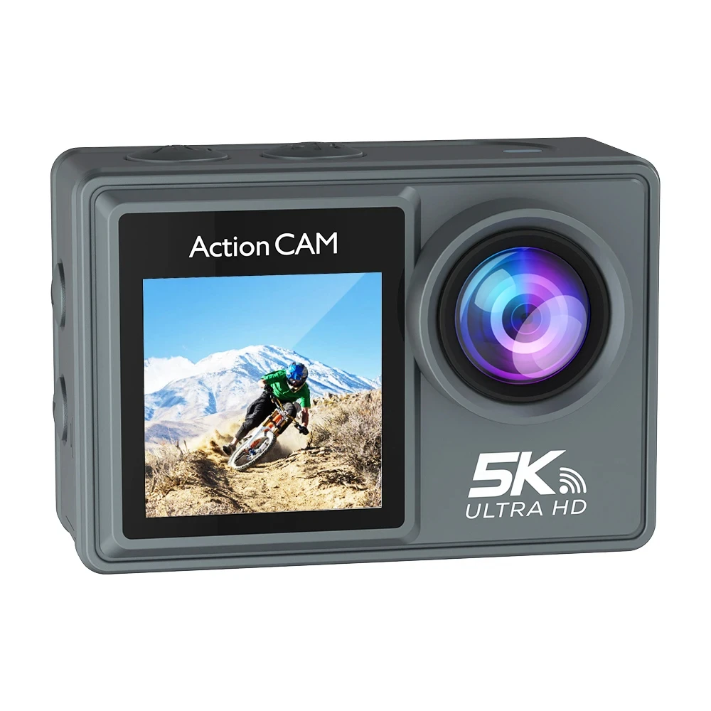 Cámara táctil de acción 5K 48MP 4K 60FPS Dual IPS táctil LCD DVR EIS 30M impermeable 5X Zoom cámara deportiva con Control remoto