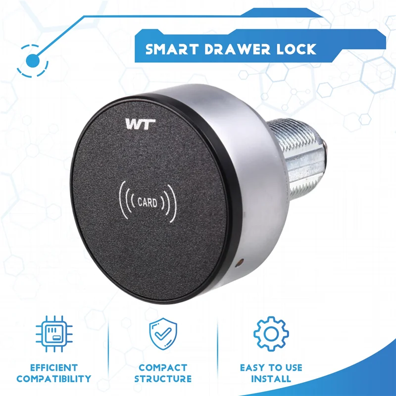 SQPP-Office Desk Smart Lock Smart Mini IC Card Serratura a induzione per schedari, armadi, cassette postali Uso domestico e in ufficio