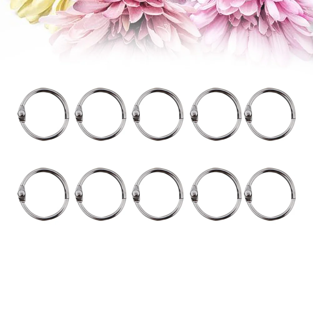 50個 20mm シルバーメタル ルーズリーフリング バインダー用 サイクルスナップリング メモアルバム キーホルダー整理用 スナップリング