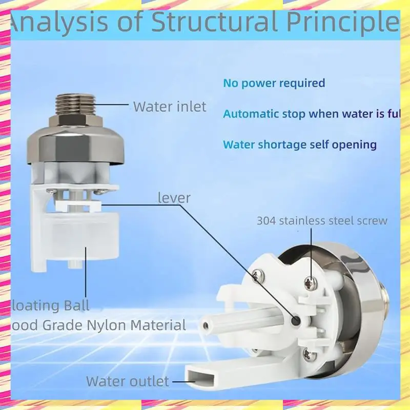 ABJJ 2 Pack 1/2Inch 3/4Inch Auto Fill Shut Off Water Tank Float Valve, 304 Stainless Steel Water Level Control Valve