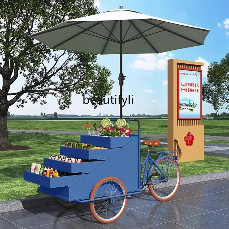 Three-wheeled stall promotion rack dining car mobile snack float booth drink ice powder car