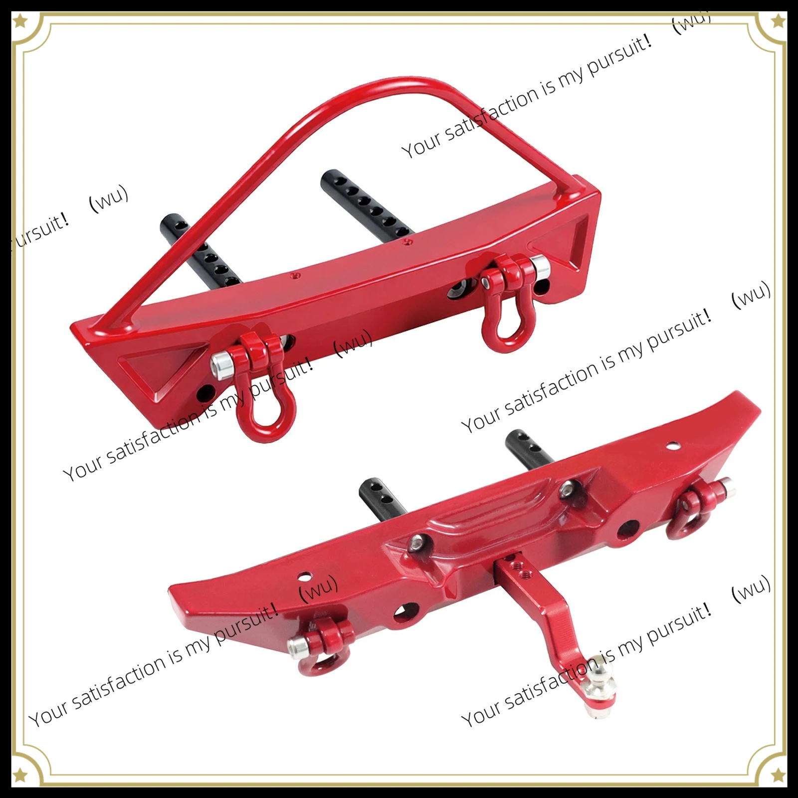 ZOCI-Metal Front Rear Bumper Set With Tow Hook Winch Hole Upgrade Parts For MN 1/12 MN128 RC Wrangler Crawler