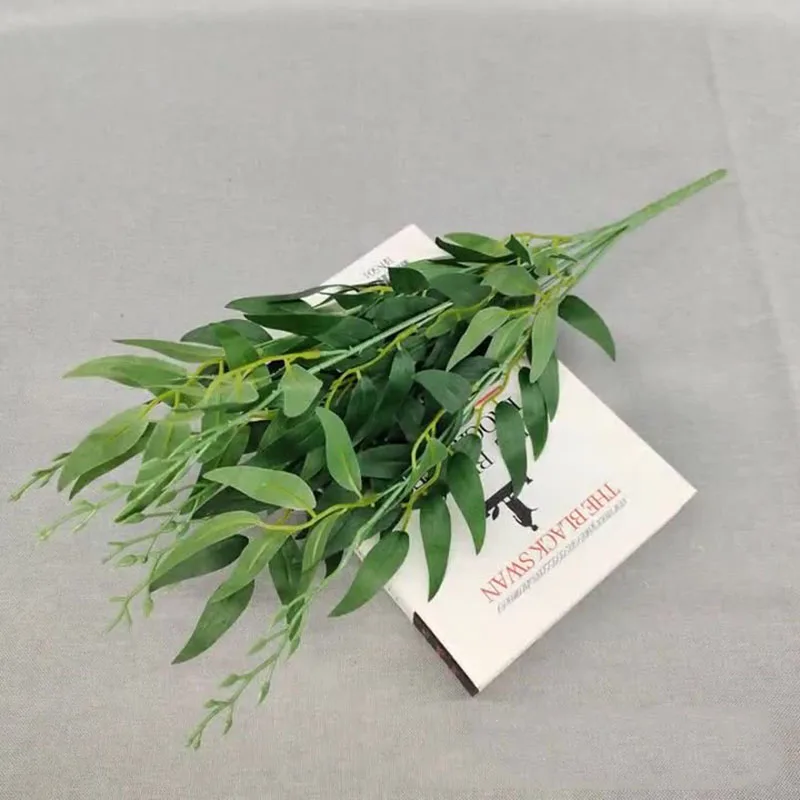 Simulated 5-Fork Willow Leaf Simulated Plant Wedding Hall Flower Arrangement Green Leaf Placement Set Decoration Fake Flower