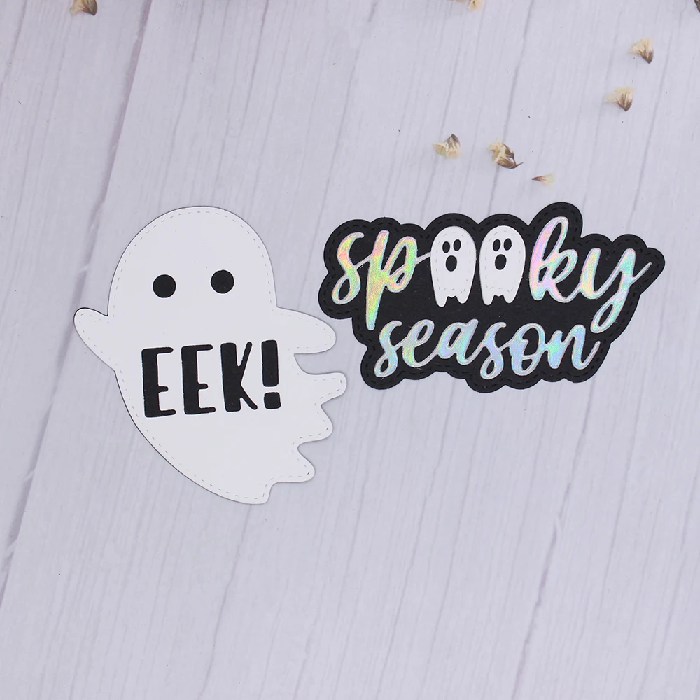 KSCRAFT Cute Ghost Spooky Season Metal Cutting Dies Stencils for DIY Scrapbooking Decorative Embossing DIY Paper Cards