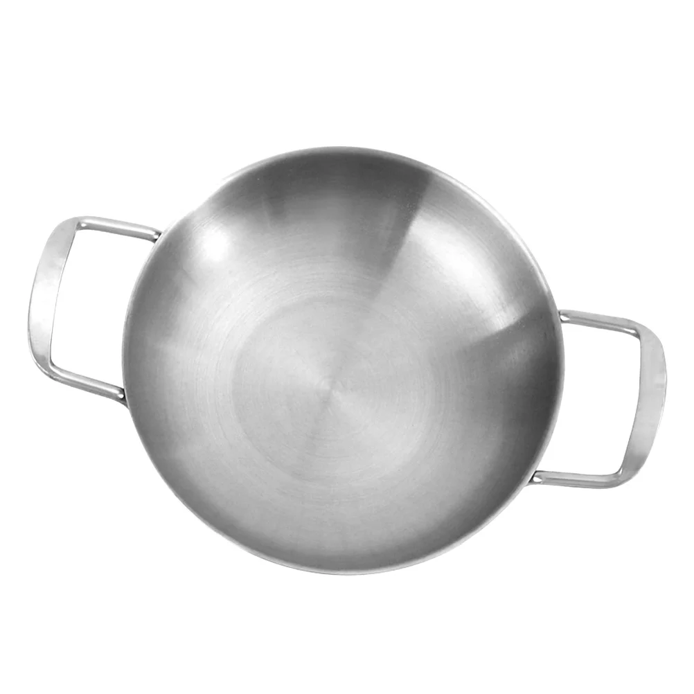 

Stainless Steel Seafood Pot 18Cm Silver Mirror Finish Mini Pan Small Fry Pan Portable Cookware For Home Canteen Outdoor Oven Use