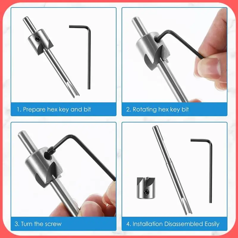 

AA89-8Pcs Barrel Trimmer Kit High Speed Steel Mill Trimmer Cutter With 3/4Inch Cutting Head Woodworking Tool