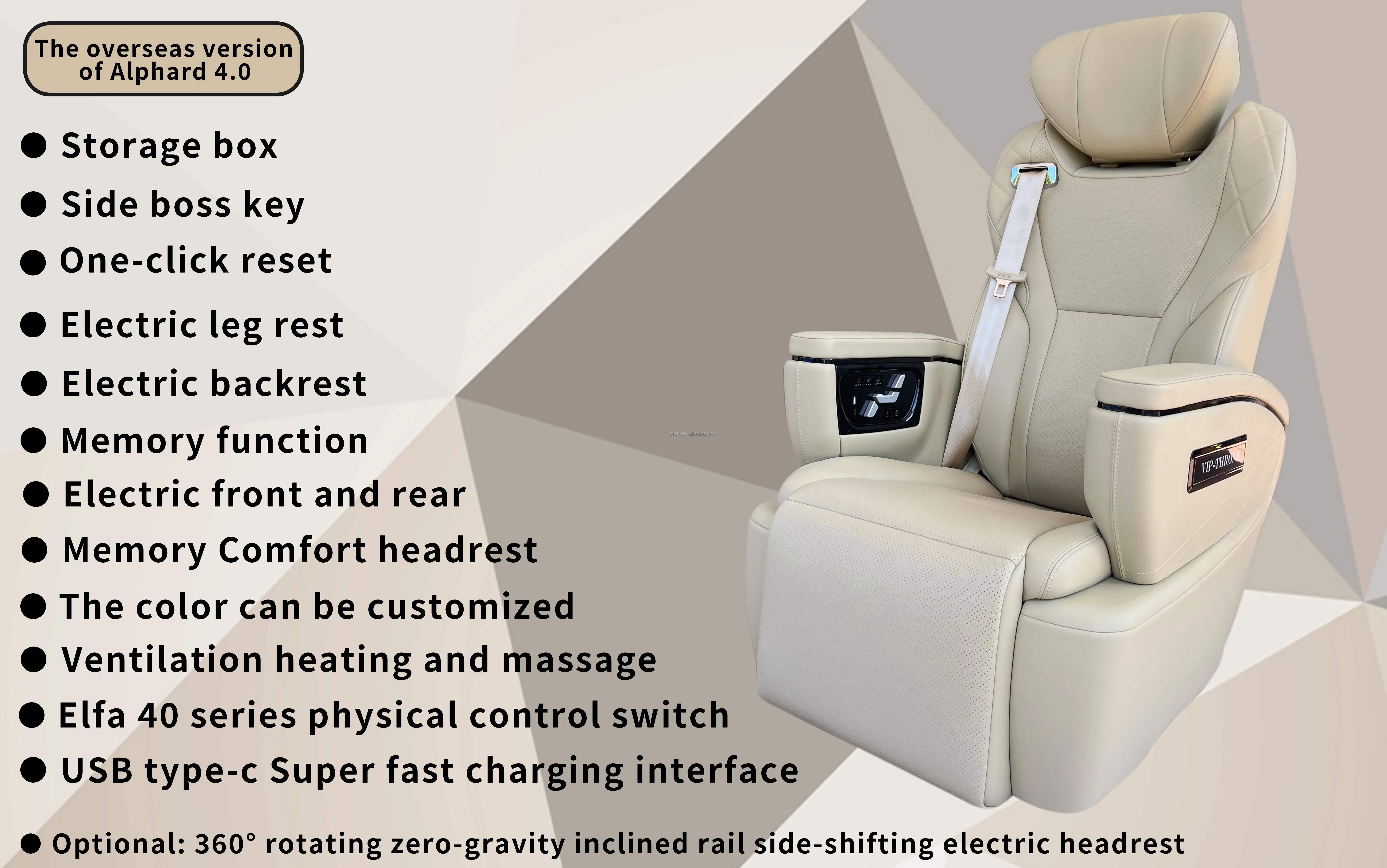 Factory Direct Customizable Rotating Aviation Seat For Car RV Van Interior Modification