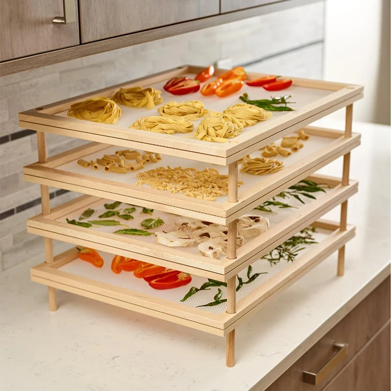 Wooden Pasta Herb Drying Racks Creative Multipurpose Food-Dryer Holder Home Kitchen Storage & Organization Supplies