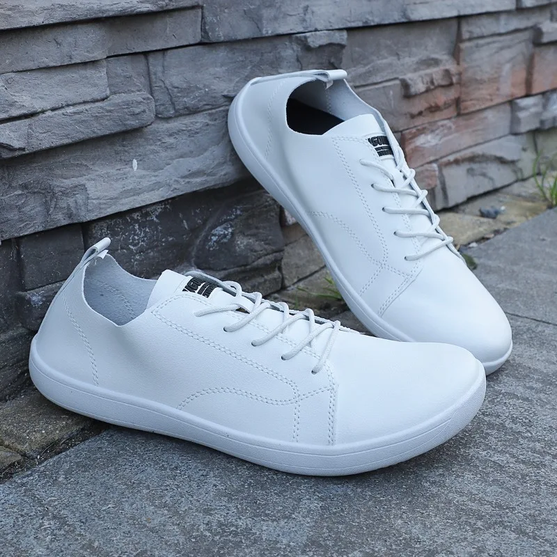 

Spring Men Shoes Wide Toe Barefoot Zero Drop Walking Shoes Comfortable Sneakers Leather Casual Shoes Lightweight Men Flat Shoe