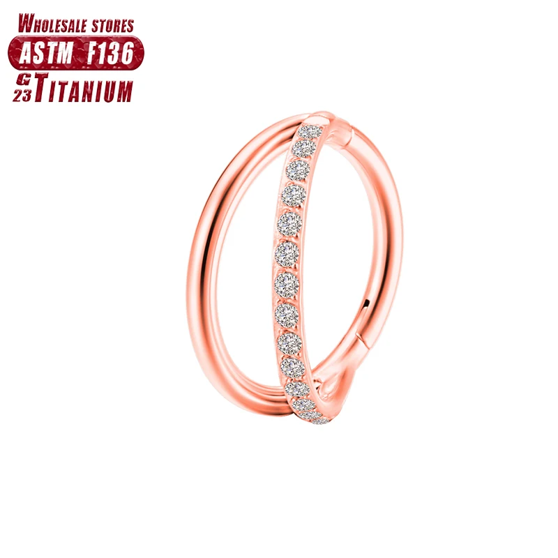 Women's Titanium ZC Nose Rings & Hinged Segment Earrings, Versatile