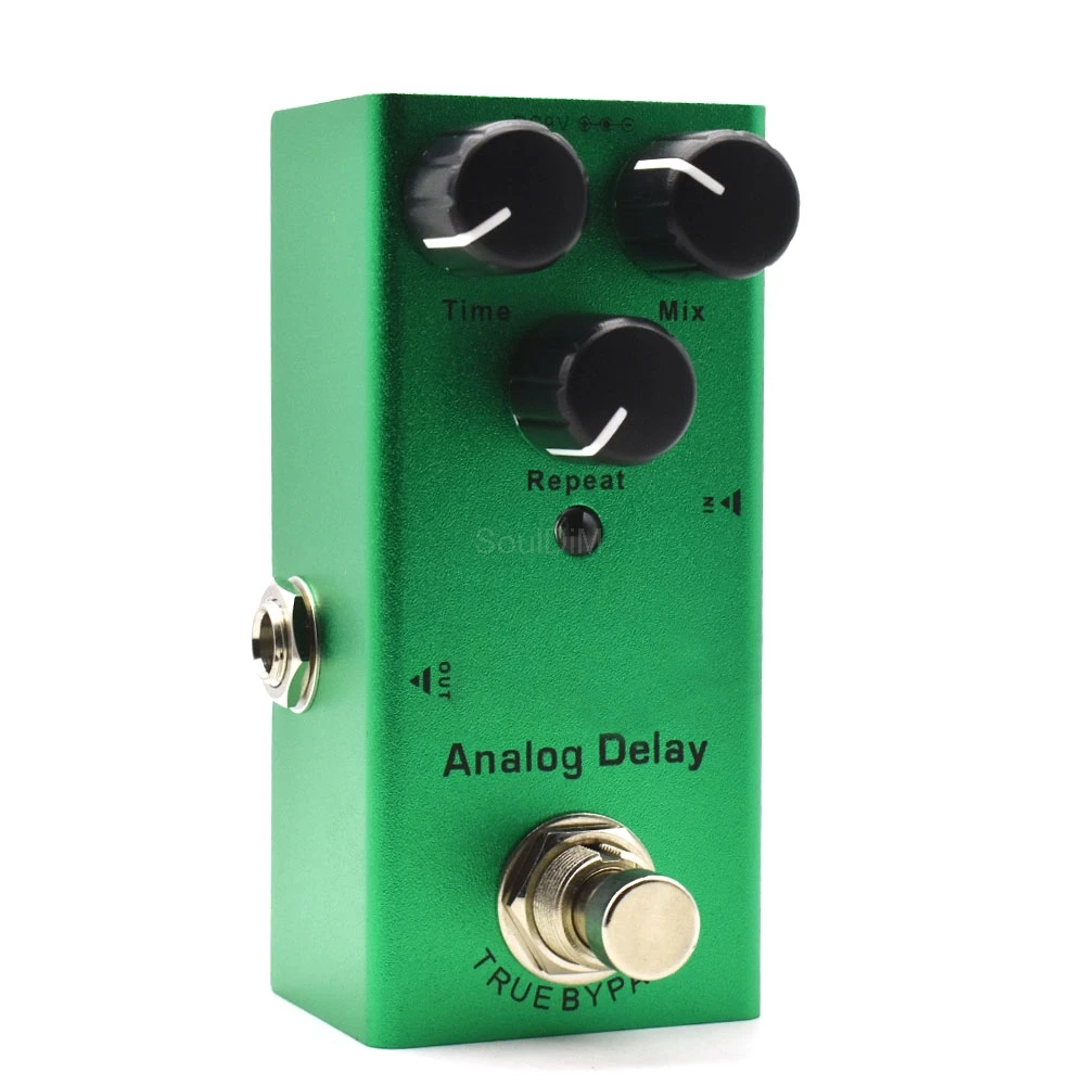 Analog Delay Guitar Effect Pedal with ABS Control Knobs Mini Single Pedal for Electric Guitars DC 9V Dark Green