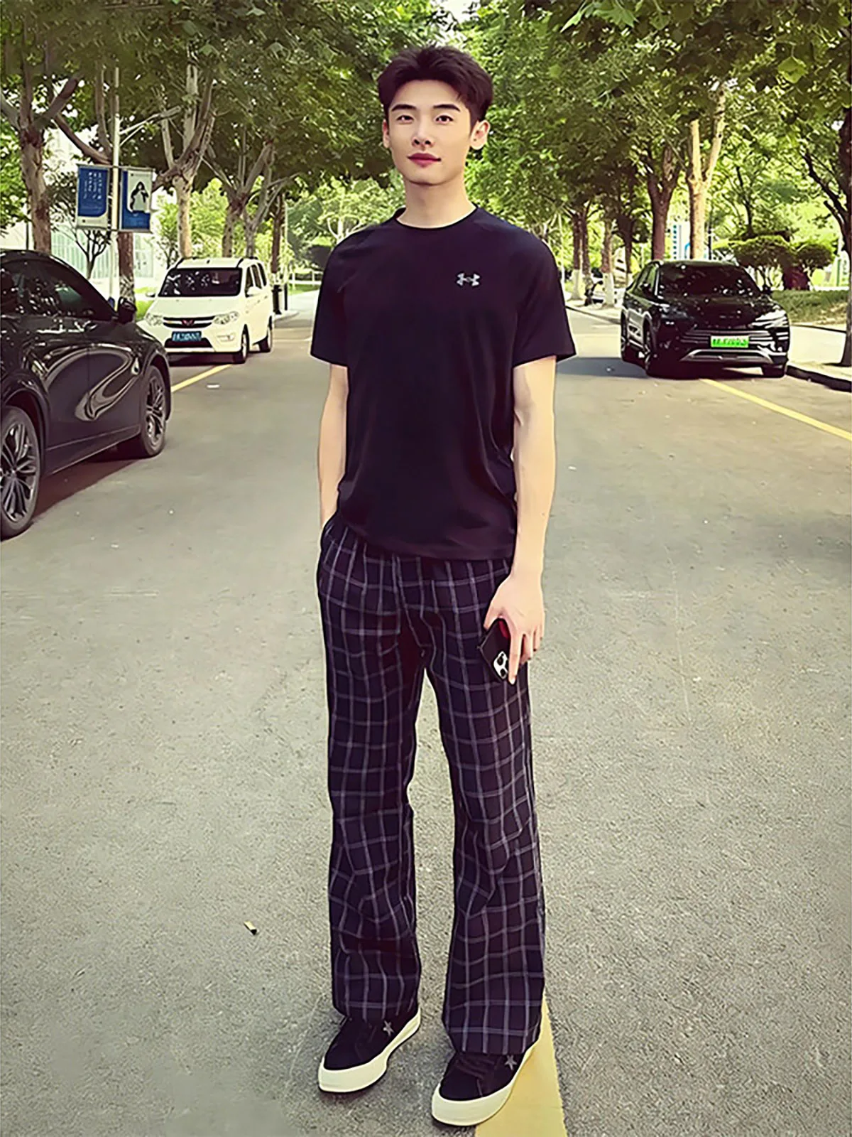 Loose Straight Leg Pants Men's Women's Casual Comfortable Vintage Plaid Sweatpants Drapey Loose Fit Sporty Slimming Trousers