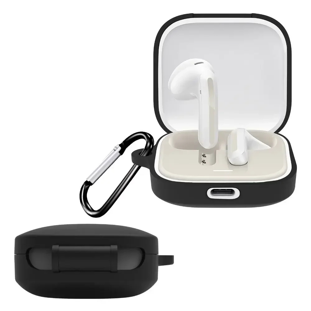 MOUDUNG Casing Pelindung Silikon Baru untuk Redmi Buds 6 Pelindung Penutup Anti Gores Tahan Benturan Aktif dengan Cangkang Kait