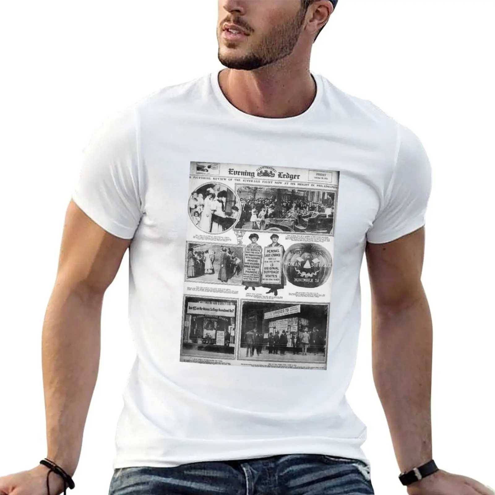Suffragette Newspaper 1915 T-Shirt heavyweights boys animal print T-shirts for men cotton