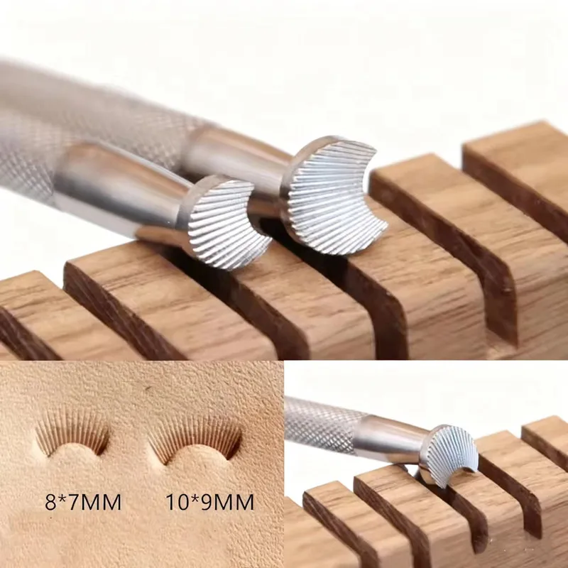 

C-Shape Radial Vein Stamp 10x9/8x7mm - 304 Stainless Steel Leaf Pattern Tool For Leathercraft | Botanical Embossing Mold