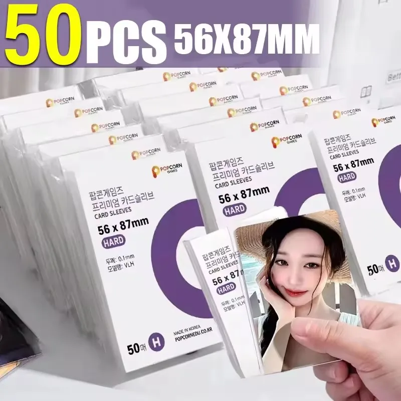 56x87mm 63.5x88mm Card Sleeves Transparent PP Kpop Card Holders Postcards Films Waterproof idol Album Photo Protective Sleeve