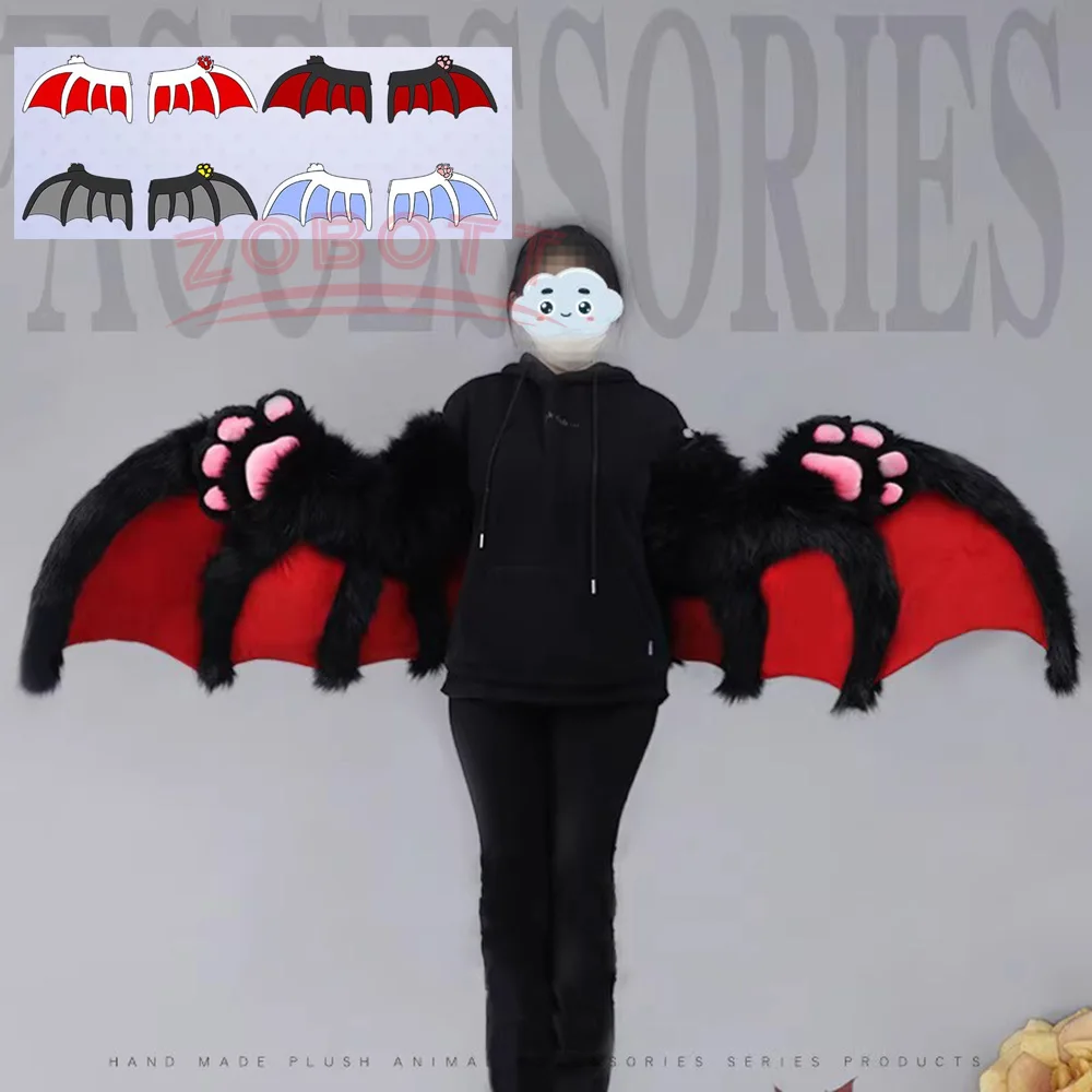 Fursuit Cosplay Bat Wings Cosplay Plush Animal Demon Costume Paw Socks Cosplay Props Cute Paw Halloween Accessories And Props