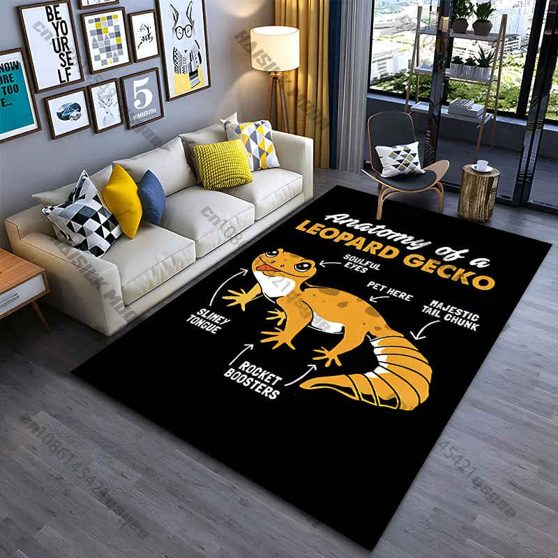Leopard gecko anatomy humorous details carpet Yoga living room room decor children's crawling mat doormat area rug