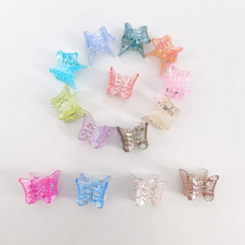 10pcs Ins Mini Butterfly Hair Claw Clips Colorful Trendy Cute Small Clips Multicolor Girls Hair Clips Hairpin Hair Accessories