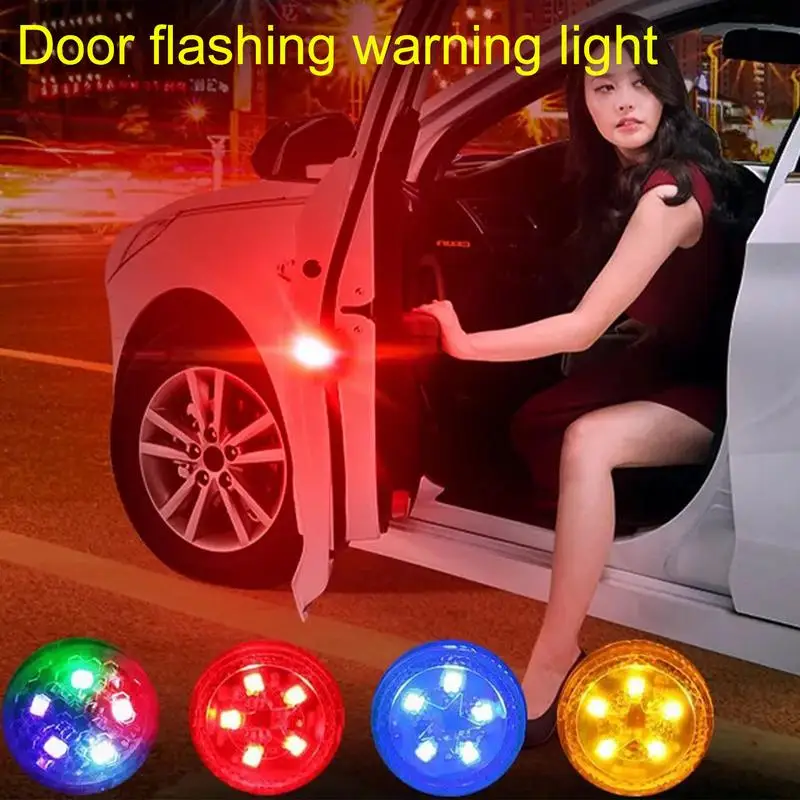 1pcs Car Door Warning Led Light Wireless Safety Warning Anti-collision 5 LED Magnetic Sensor Strobe Flashing Alarm Signal Lights