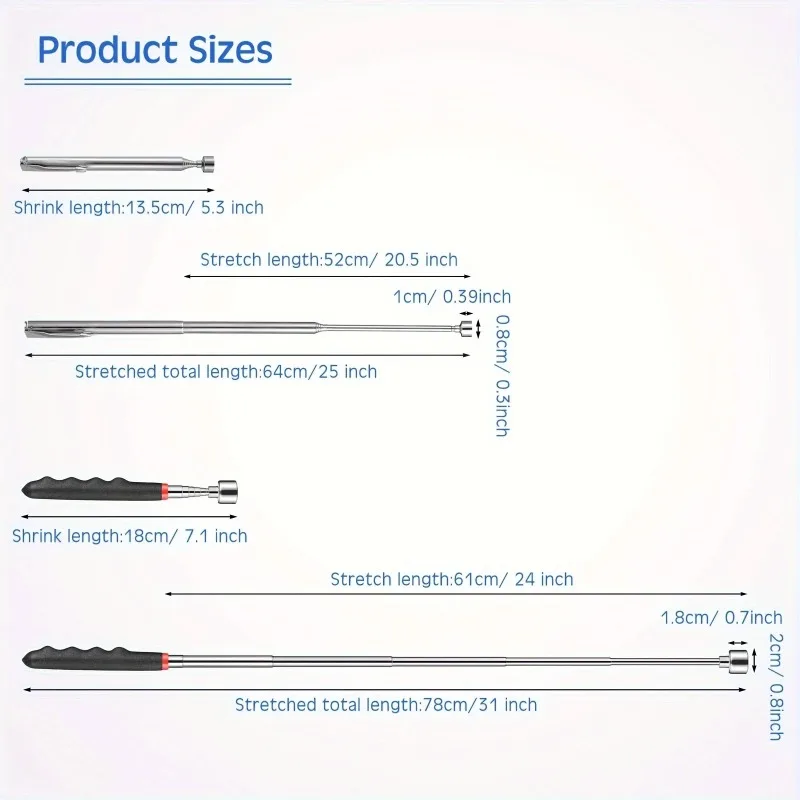 Extendable Telescopic Magnetic Pickup Rod Portable Magnet Pen for Picking Up Screws Nuts Bolts Small Metal Parts view 6