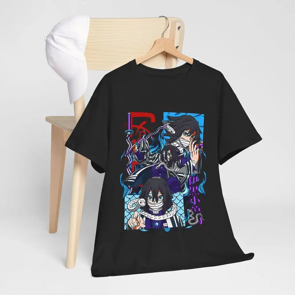 Demon Slayer T-shirt, Inspired Anime Iguro Obanai T-shirt Black- Anime Gift