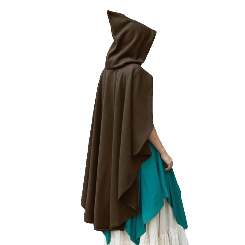 Medieval Lady's Hooded Velvet Cape  Sle Women's Coat for loween Winter Gold Velvet Ladies' Faion Costume