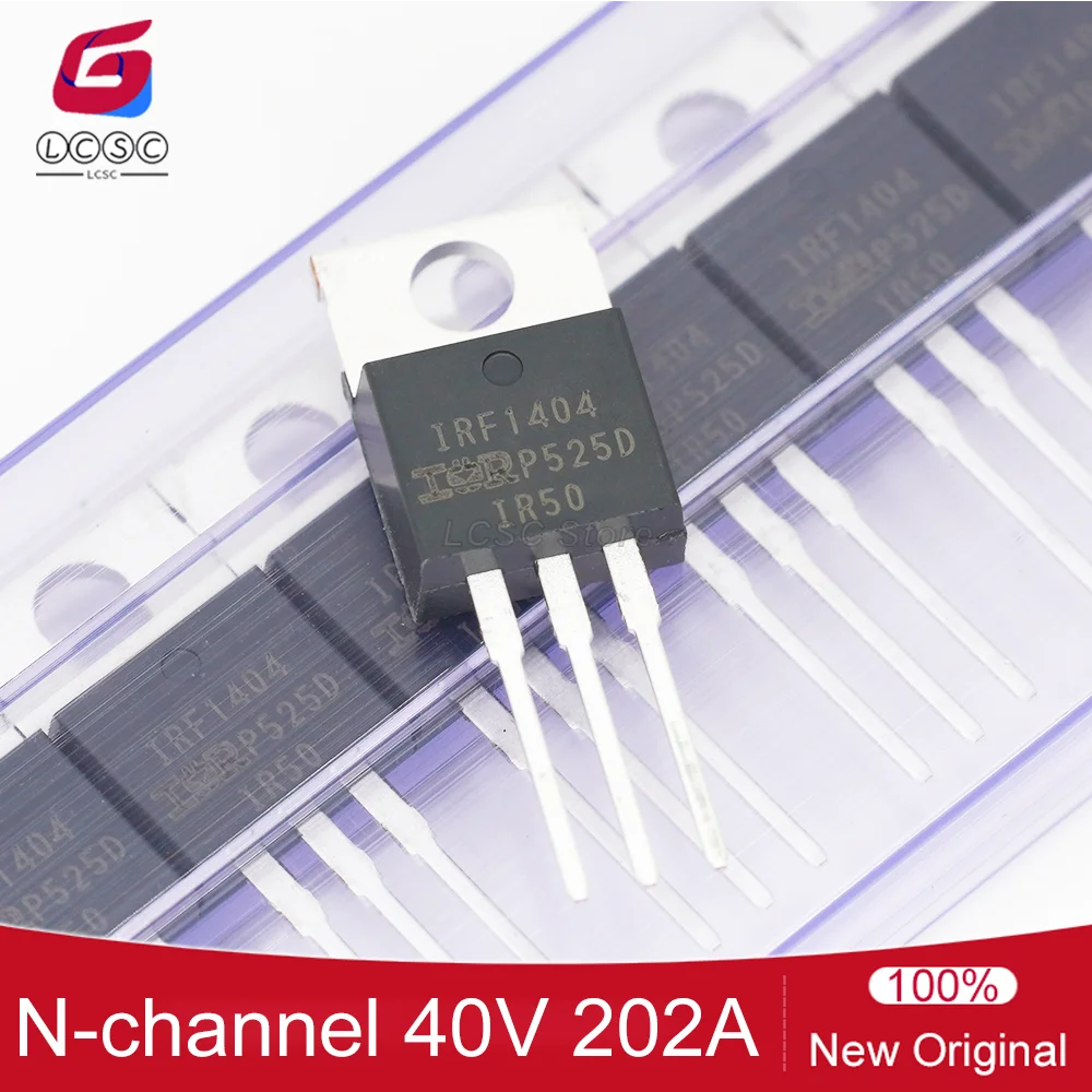 10Pcs/Lot Original IRF1404 Power MOSFET N-Channel 40V 202A 333W Transistor IRF1404PBF TO-220AB High current carrying capacity